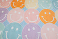 Load image into Gallery viewer, Pastel Rainbow Smileys Classroom Rug by Schoolgirl Style