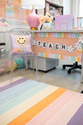 Load image into Gallery viewer, Pastel Rainbow Stripe Classroom Rug by Schoolgirl Style