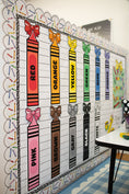 Load image into Gallery viewer, Bright Rainbow Giant Crayons Bulletin Board Set | School Days