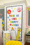 Load image into Gallery viewer, school days bright rainbow bulletin board set and door decor