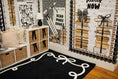 Load image into Gallery viewer, Bow Border Black Classroom Rug by Schoolgirl Style
