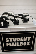 Load image into Gallery viewer, Printable Black and White Student Mailbox File System | Books and Bows