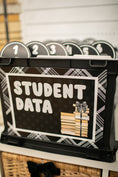 Load image into Gallery viewer, Printable Black and White Student Data Folder Labels | Books and Bows