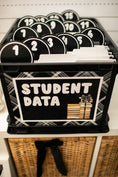 Load image into Gallery viewer, Printable Black and White Student Data Folder Labels | Books and Bows