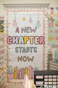 Load image into Gallery viewer, A New Chapter Starts Now Boho Pastel Classroom Headline | Pastel Pages