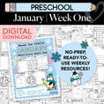 Load image into Gallery viewer, Printable Preschool January Week 1 Resources