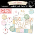 Load image into Gallery viewer, Printable Calming Student Data Folder Labels | Miss Honey's Cottage Classroom