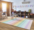 Load image into Gallery viewer, Pastel Rainbow Stripe Classroom Rug by Schoolgirl Style