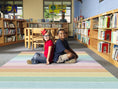 Load image into Gallery viewer, Pastel Rainbow Stripe Classroom Rug by Schoolgirl Style