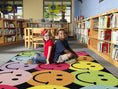 Load image into Gallery viewer, Big Rainbow Smiley Faces Classroom Rug by Schoolgirl Style