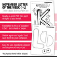 Load image into Gallery viewer, Printable Preschool November Letter of the Week (I-L)