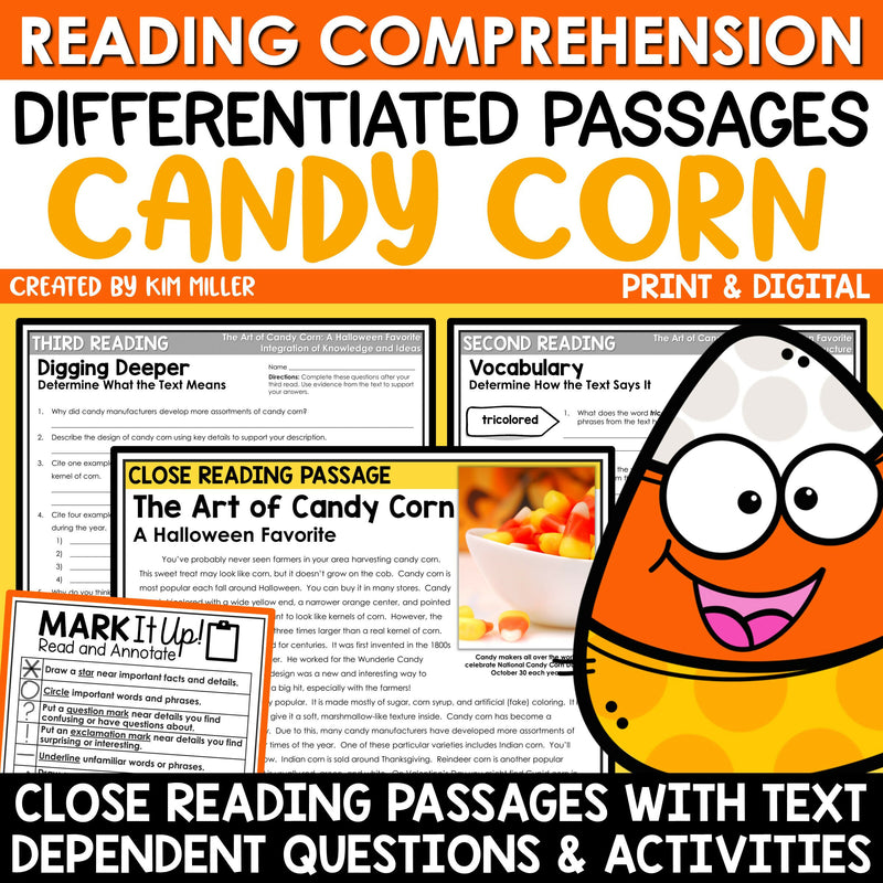 Fall Halloween Activities Close Reading Comprehension Passages and Questions