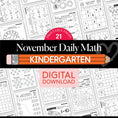 Load image into Gallery viewer, Printable Kindergarten November Daily Math