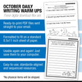 Load image into Gallery viewer, Printable Second Grade October Daily Writing