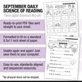 Load image into Gallery viewer, Second Grade September Daily Science of Reading