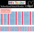 Load image into Gallery viewer, Printable Retro Schoolyard Stitch Border | 90s Teacher