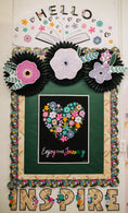 Load image into Gallery viewer, Wooden bulletin board letters with flowers