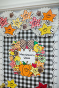 Load image into Gallery viewer, editable fall classroom wreath nostalgic and inspired by carson dellosa vintage classroom decor.