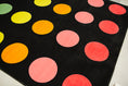 Load image into Gallery viewer, Rainbow Dots on Black Sit Spots Classroom Rug by Schoolgirl Style