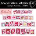 Load image into Gallery viewer, Printable Valentines Stamps Cutouts | Special Edition: Valentine's Day