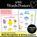 Load image into Gallery viewer, Printable April Words Posters
