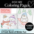 Load image into Gallery viewer, Free Printable January Coloring Pages Pack 2