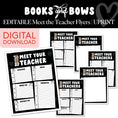 Load image into Gallery viewer, Black and White Editable Meet the Teacher Printable Flyers