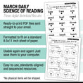 Load image into Gallery viewer, Printable First Grade March Daily Science of Reading