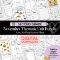 Load image into Gallery viewer, Printable Second Grade November Thematic Unit Bundle