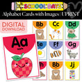 Load image into Gallery viewer, Printable Bright Rainbow Alphabet Cards with Images | School Days