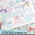 Load image into Gallery viewer, Free Printable January Coloring Pages Pack 2