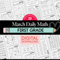 Load image into Gallery viewer, Printable First Grade March Daily Math