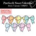 Load image into Gallery viewer, Printable Valentines Bows Cutouts | Purrfectly Sweet Valentine
