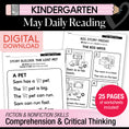 Load image into Gallery viewer, Printable Kindergarten May Daily Reading