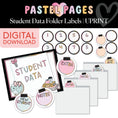 Load image into Gallery viewer, Printable Boho Pastel Student Data Folder Labels | Pastel Pages