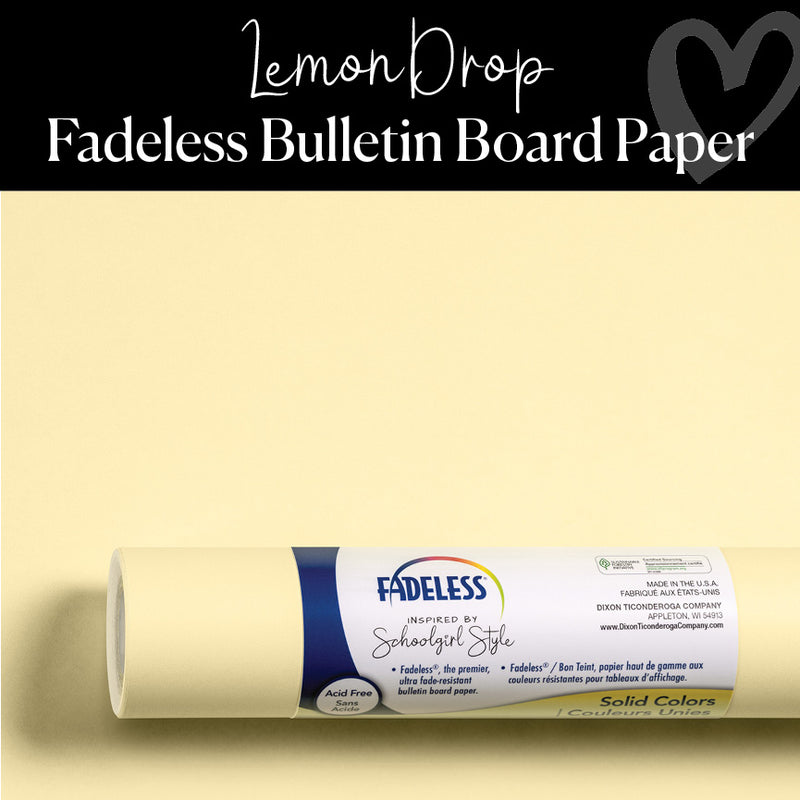 Lemon Drop | Pastel Yellow | Bulletin Board Paper | Schoolgirl Style