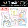 Load image into Gallery viewer, Printable Pastel Calming Corner Bulletin Board Set | Pretty in Pastel