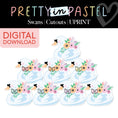 Load image into Gallery viewer, Printable Pastel Swans Bulletin Board Cutouts | Pretty in Pastel