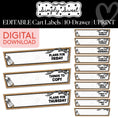Load image into Gallery viewer, Printable Classic Black and White Editable 10 Drawer Cart Labels with Pencils | Simply Sweet