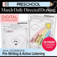 Load image into Gallery viewer, Printable Preschool March Directed Drawing Worksheets