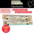 Load image into Gallery viewer, Giant School is Cool Bus Walgreens Ready Kraft Style Banner | A Year In Pastel