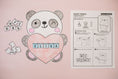Load image into Gallery viewer, Printable February Panda Heart Craftivity