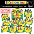 Load image into Gallery viewer, Printable Bright Rainbow Classroom Jobs Bulletin Board Set | School Days