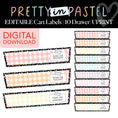 Load image into Gallery viewer, Printable Pastel Editable 10-Drawer Gingham Cart Labels | Pretty in Pastel