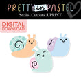 Load image into Gallery viewer, Printable Pastel Snails Bulletin Board Cutout | Pretty in Pastel