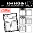 Load image into Gallery viewer, Printable Black and White Editable Teacher Forms | Books and Bows