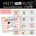 Load image into Gallery viewer, Printable Pastel Seasonal Bin Labels | Pretty in Pastel