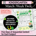 Load image into Gallery viewer, Printable Kindergarten March Week 2 Resources