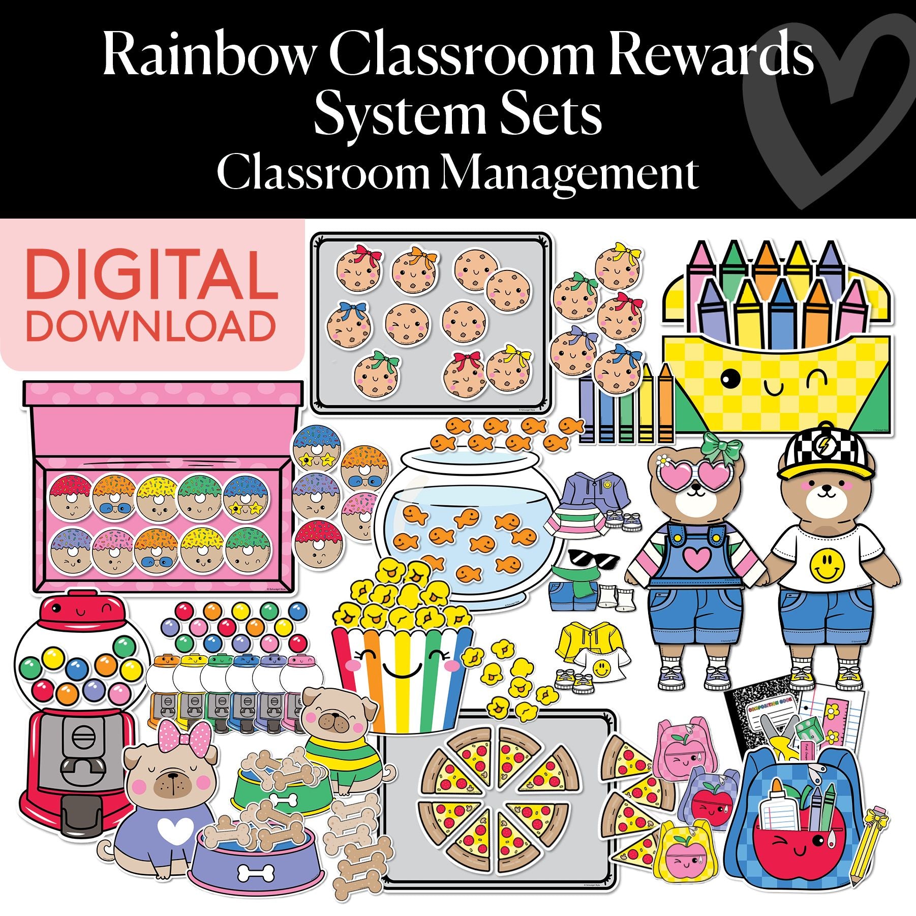 Printable Rainbow Classroom Rewards System Sets – Schoolgirl Style