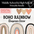 Load image into Gallery viewer, Boho Rainbow Classroom Decor | Middle School & High School Printable Bundle